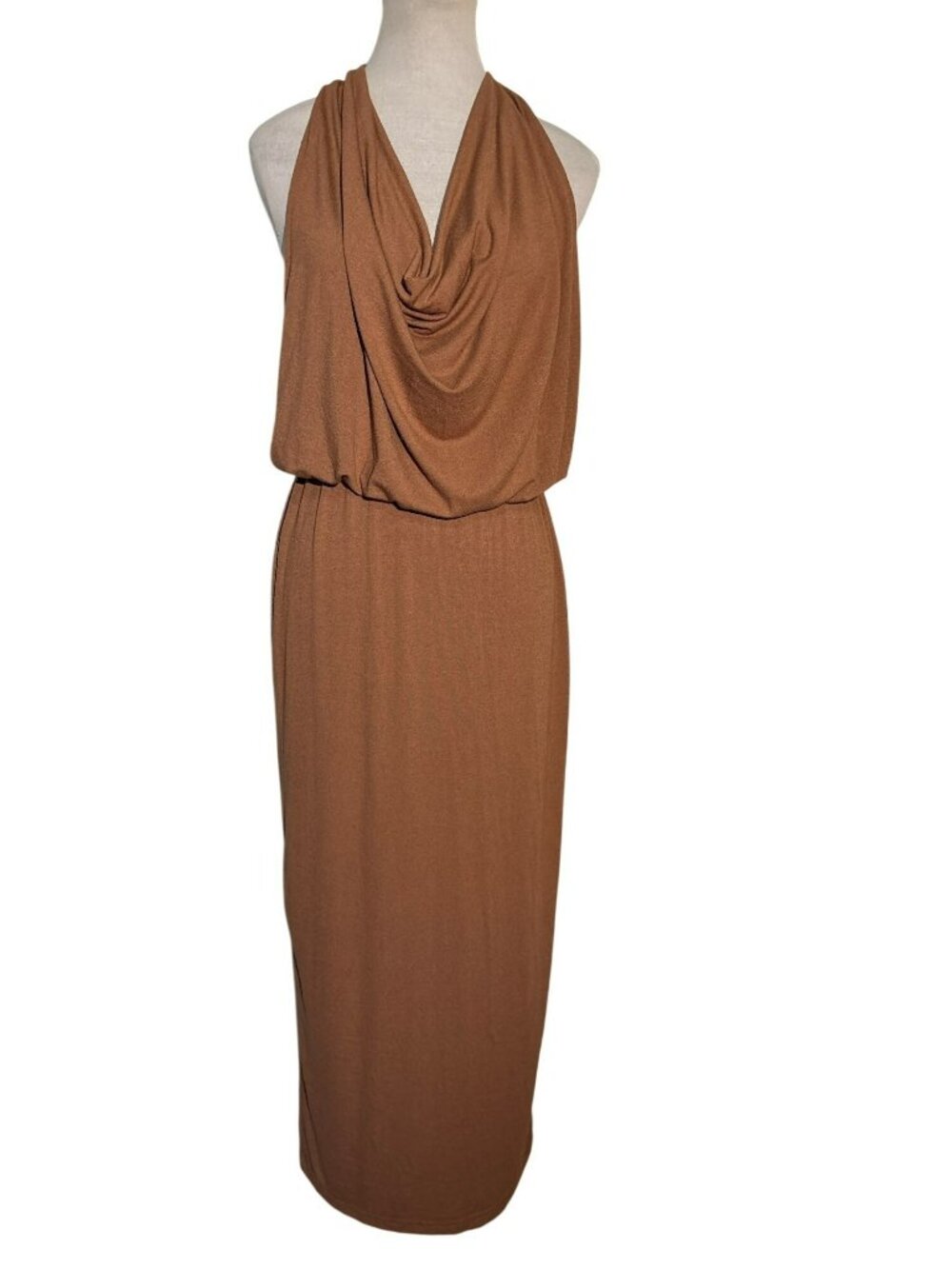 NWT Free People FP Movement FP Beach Flores Brown Halter Maxi Dress XS